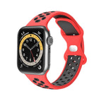 Cinturino di ricambio in silicone a 8 fibbie bicolore per Apple Watch Series, 7 41mm / 6 & SE & 5 & 4 40mm / 3 & 2 & 1 38mm, 7 45mm / 6 & SE & 5 & 4 44mm / 3 & 2 & 1 42mm