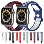 Cinturino di ricambio in silicone a 8 fibbie bicolore per Apple Watch Series, 7 41mm / 6 & SE & 5 & 4 40mm / 3 & 2 & 1 38mm, 7 45mm / 6 & SE & 5 & 4 44mm / 3 & 2 & 1 42mm