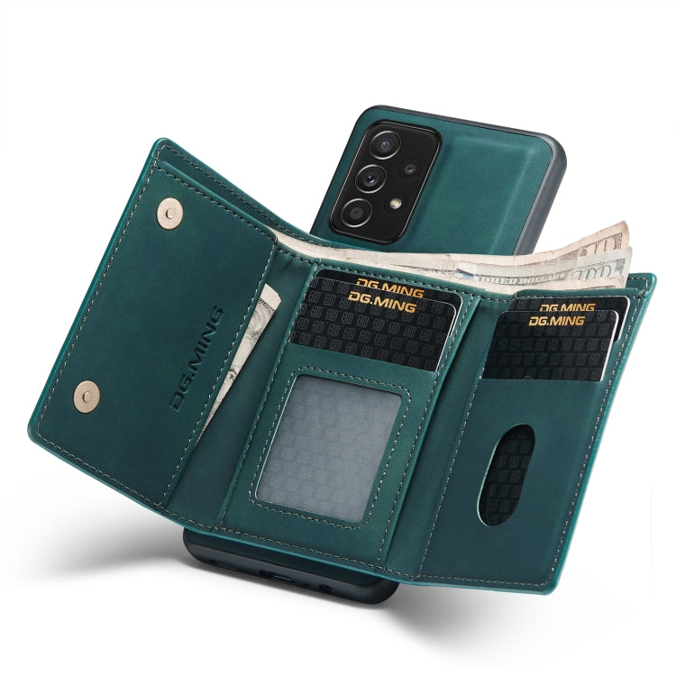 DG.MING M1 Series 3-Fold Multi Card Wallet + Cover posteriore magnetica Custodia antiurto con funzione di supporto, For Samsung Galaxy A02s, For Samsung Galaxy A32 5G, For Samsung Galaxy A42 5G, For Samsung Galaxy A52 5G / 4G                           ...