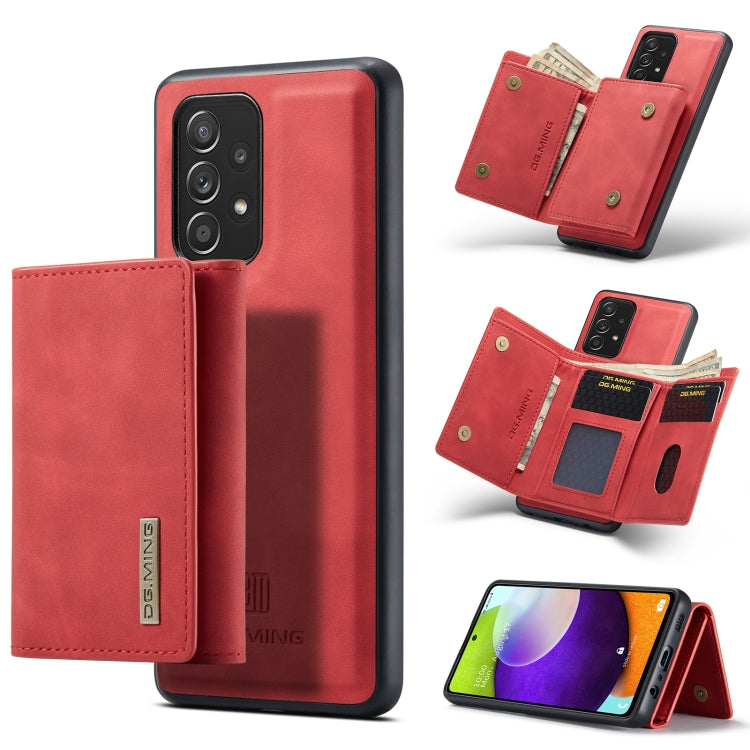 DG.MING M1 Series 3-Fold Multi Card Wallet + Cover posteriore magnetica Custodia antiurto con funzione di supporto, For Samsung Galaxy A02s, For Samsung Galaxy A32 5G, For Samsung Galaxy A42 5G, For Samsung Galaxy A52 5G / 4G                           ...