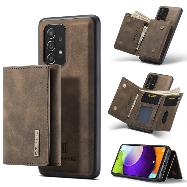 DG.MING M1 Series 3-Fold Multi Card Wallet + Cover posteriore magnetica Custodia antiurto con funzione di supporto, For Samsung Galaxy A02s, For Samsung Galaxy A32 5G, For Samsung Galaxy A42 5G, For Samsung Galaxy A52 5G / 4G                           ...