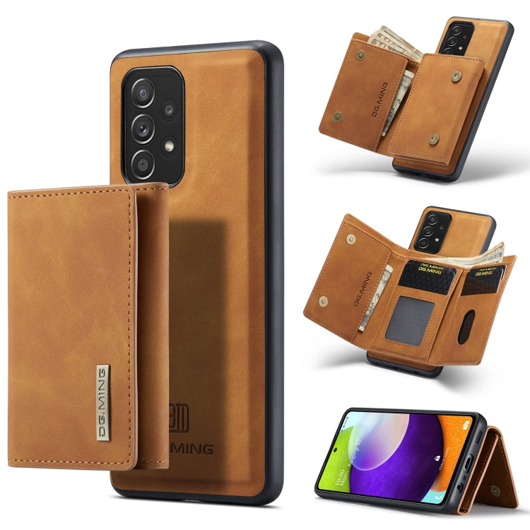 DG.MING M1 Series 3-Fold Multi Card Wallet + Cover posteriore magnetica Custodia antiurto con funzione di supporto, For Samsung Galaxy A02s, For Samsung Galaxy A32 5G, For Samsung Galaxy A42 5G, For Samsung Galaxy A52 5G / 4G                           ...