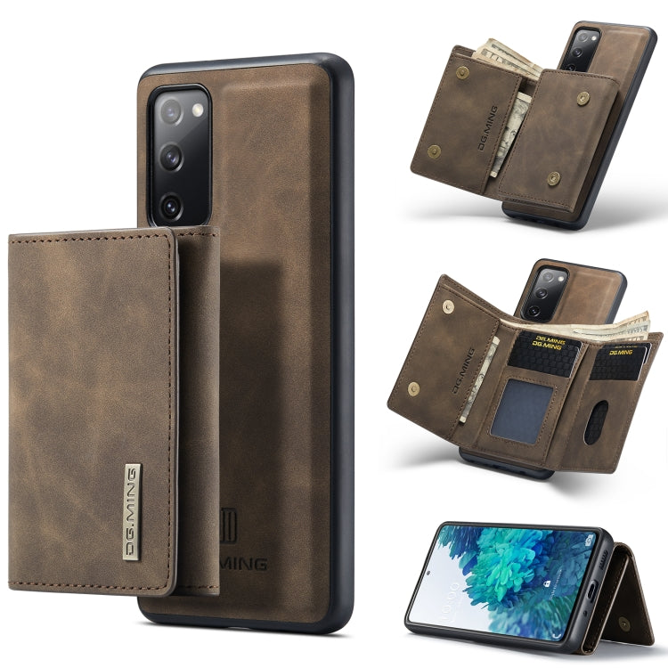 DG.MING M1 Series 3-Fold Multi Card Wallet + Cover posteriore magnetica Custodia antiurto con funzione di supporto, For Samsung Galaxy A02s, For Samsung Galaxy A32 5G, For Samsung Galaxy A42 5G, For Samsung Galaxy A52 5G / 4G                           ...