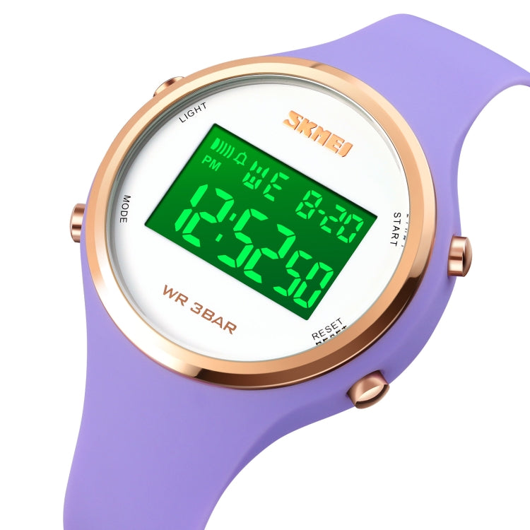SKMEI 1720 Orologio elettronico con cinturino in silicone luminoso con display digitale a LED con quadrante rotondo