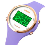 SKMEI 1720 Orologio elettronico con cinturino in silicone luminoso con display digitale a LED con quadrante rotondo