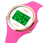 SKMEI 1720 Orologio elettronico con cinturino in silicone luminoso con display digitale a LED con quadrante rotondo