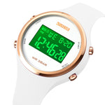 SKMEI 1720 Orologio elettronico con cinturino in silicone luminoso con display digitale a LED con quadrante rotondo
