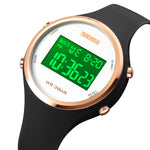 SKMEI 1720 Orologio elettronico con cinturino in silicone luminoso con display digitale a LED con quadrante rotondo