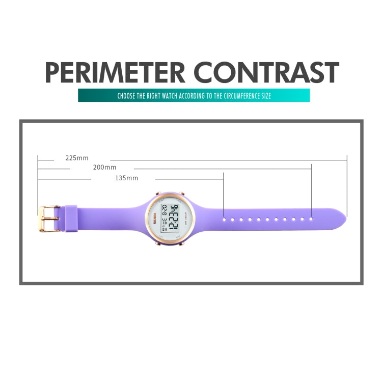 SKMEI 1720 Orologio elettronico con cinturino in silicone luminoso con display digitale a LED con quadrante rotondo