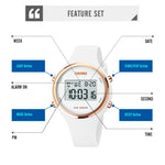 SKMEI 1720 Orologio elettronico con cinturino in silicone luminoso con display digitale a LED con quadrante rotondo