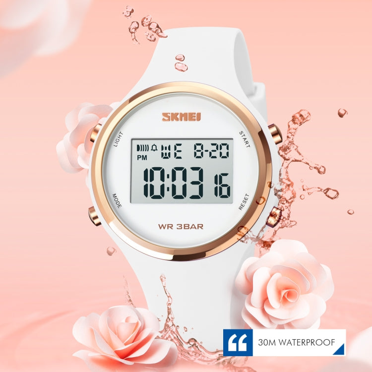 SKMEI 1720 Orologio elettronico con cinturino in silicone luminoso con display digitale a LED con quadrante rotondo