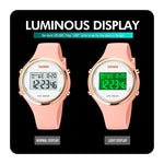 SKMEI 1720 Orologio elettronico con cinturino in silicone luminoso con display digitale a LED con quadrante rotondo
