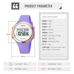 SKMEI 1720 Orologio elettronico con cinturino in silicone luminoso con display digitale a LED con quadrante rotondo