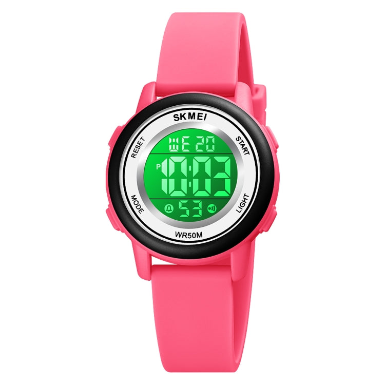 SKMEI 1721 Orologio elettronico con cinturino in silicone luminoso con display digitale a LED con quadrante rotondo triplicato