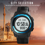 SKMEI 1729 Qibla Calendar Timing Orologio elettronico luminoso con display digitale a LED multifunzionale