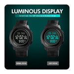 SKMEI 1729 Qibla Calendar Timing Orologio elettronico luminoso con display digitale a LED multifunzionale