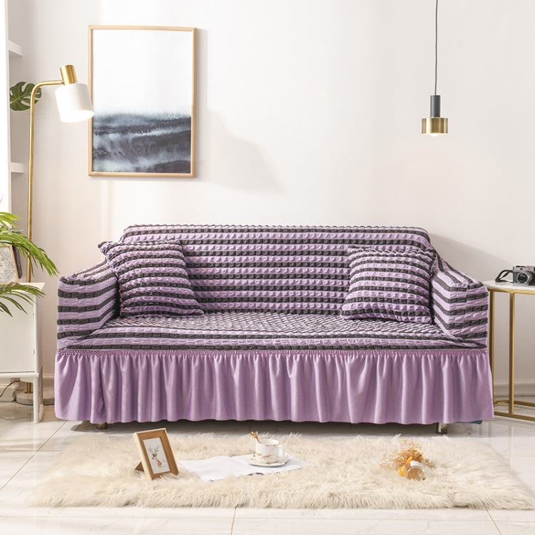 Copridivano in stile gonna a copertura totale elasticizzata per soggiorno, dimensioni: matrimoniale M 145-185 cm