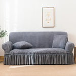 Copridivano in stile gonna a copertura totale elasticizzata per soggiorno, dimensioni: matrimoniale M 145-185 cm