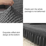 Copridivano in stile gonna a copertura totale elasticizzata per soggiorno, dimensioni: matrimoniale M 145-185 cm