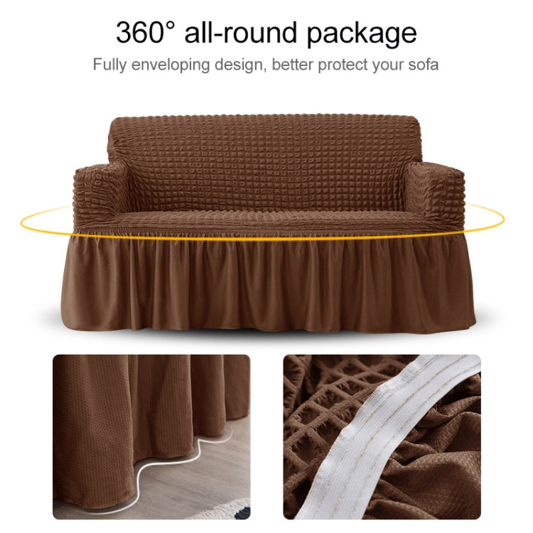 Copridivano in stile gonna a copertura totale elasticizzata per soggiorno, dimensioni: matrimoniale M 145-185 cm