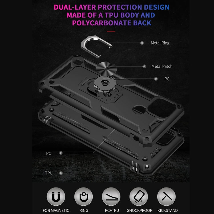 Custodia protettiva antiurto in TPU + PC con supporto girevole a 360 gradi, For OPPO Realme C21