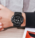 SKMEI 1742 Orologio elettronico da uomo sportivo antiurto con display digitale a LED a quattro schermi