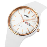 SKMEI 1747 Orologio al quarzo da donna con cinturino in silicone con quadrante a scala semplice