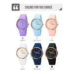 SKMEI 1747 Orologio al quarzo da donna con cinturino in silicone con quadrante a scala semplice