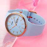 SKMEI 1747 Orologio al quarzo da donna con cinturino in silicone con quadrante a scala semplice