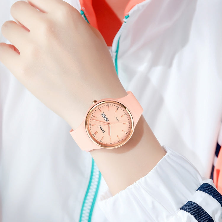 SKMEI 1747 Orologio al quarzo da donna con cinturino in silicone con quadrante a scala semplice