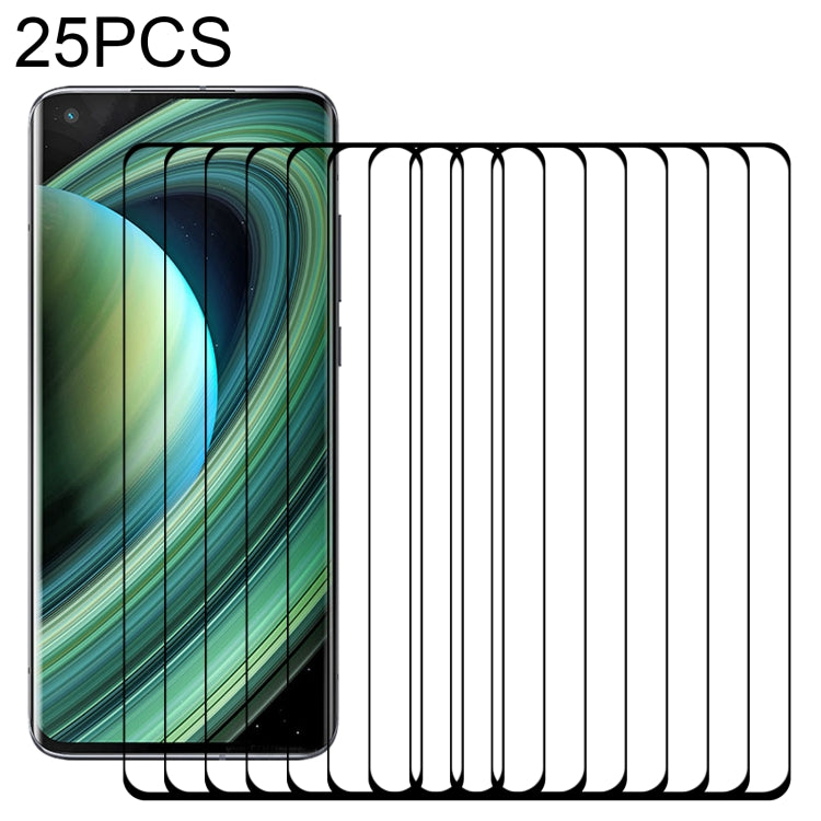 Pellicola in vetro temperato a schermo intero con bordo curvo 3D da 25 pezzi, For Xiaomi Mi 10 Ultra (25 PCS)