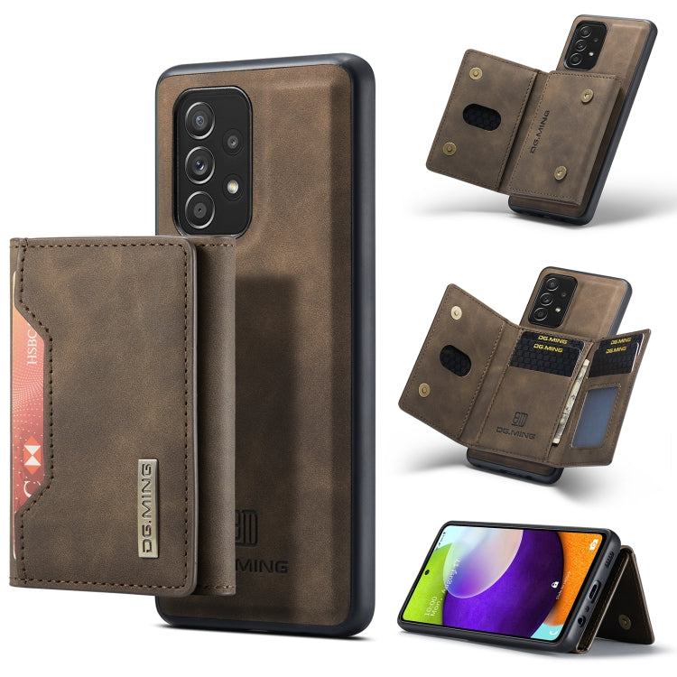 DG.MING M2 Series 3-Fold Multi Card Bag + Cover posteriore magnetica Custodia antiurto con funzione portafoglio e supporto, For Samsung Galaxy A02s, For Samsung Galaxy A32 5G, For Samsung Galaxy A42 5G, For Samsung Galaxy A52 5G / 4G                   ...