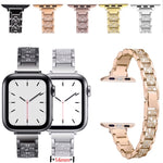 Cinturino di ricambio per cinturino di ricambio in lega di alluminio con tre perline da 14 mm per Apple Watch Series, 7 41mm / 6 & SE & 5 & 4 40mm / 3 & 2 & 1 38mm, 7 45mm / 6 & SE & 5 & 4 44mm / 3 & 2 & 1 42mm