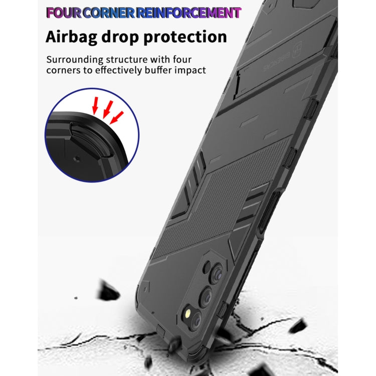 Punk Armor 2 in 1 PC + custodia antiurto in TPU con supporto invisibile, For Samsung Galaxy A03s EU Version