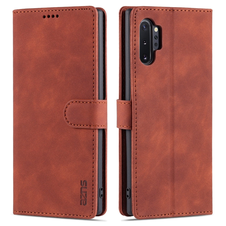 AZNS Skin Feel Calf Texture Custodia in pelle con apertura orizzontale con slot per carte, supporto e portafoglio, For Samsung Galaxy M62 / F62, For Samsung Galaxy Note10+, For Samsung Galaxy Note20, For Samsung Galaxy Note20 Ultra