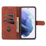 AZNS Skin Feel Calf Texture Custodia in pelle con apertura orizzontale con slot per carte, supporto e portafoglio, For Samsung Galaxy S21 5G, For Samsung Galaxy S21 FE 5G, For Samsung Galaxy S21 Ultra 5G, For Samsung Galaxy S21+ 5G