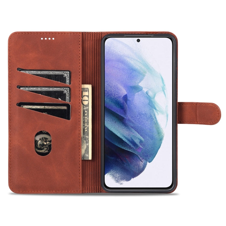 AZNS Skin Feel Calf Texture Custodia in pelle con apertura orizzontale con slot per carte, supporto e portafoglio, For Samsung Galaxy S21 5G, For Samsung Galaxy S21 FE 5G, For Samsung Galaxy S21 Ultra 5G, For Samsung Galaxy S21+ 5G