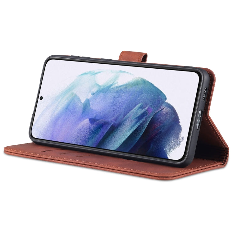 AZNS Skin Feel Calf Texture Custodia in pelle con apertura orizzontale con slot per carte, supporto e portafoglio, For Samsung Galaxy S21 5G, For Samsung Galaxy S21 FE 5G, For Samsung Galaxy S21 Ultra 5G, For Samsung Galaxy S21+ 5G