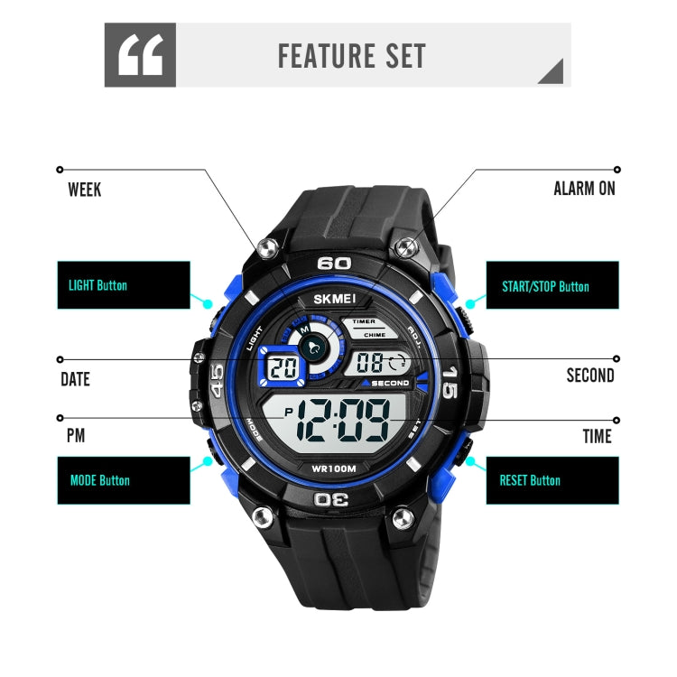 SKMEI 1756 Dual Time Countdown Alarm Clock Men Sports Orologio elettronico luminoso