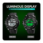 SKMEI 1756 Dual Time Countdown Alarm Clock Men Sports Orologio elettronico luminoso