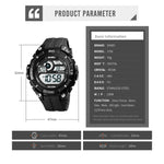 SKMEI 1756 Dual Time Countdown Alarm Clock Men Sports Orologio elettronico luminoso