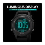 SKMEI 1758 Orologio elettronico con cinturino in silicone luminoso con display digitale a LED multifunzionale
