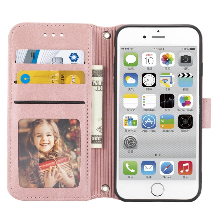 Custodia portafoglio in PU e TPU per iPhone 8 Plus/7 Plus/6 Plus