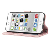 Custodia in pelle a vibrazione orizzontale in PU + TPU con fibbia magnetica a righe in rilievo con supporto e slot per schede e portafoglio e cornice per foto e imbracatura, For iPhone 8 / 7 / 6, For iPhone 8 Plus / 7 Plus / 6 Plus
