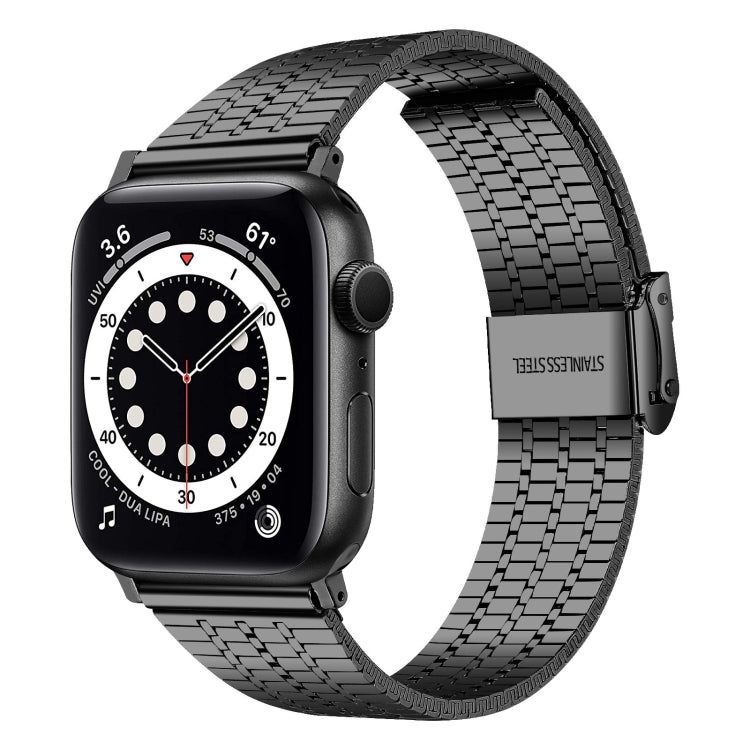 Cinturino di ricambio in acciaio con doppia fibbia di sicurezza a sette sfere per Apple Watch Series, 7 41mm / 6 & SE & 5 & 4 40mm / 3 & 2 & 1 38mm, 7 45mm / 6 & SE & 5 & 4 44mm / 3 & 2 & 1 42mm