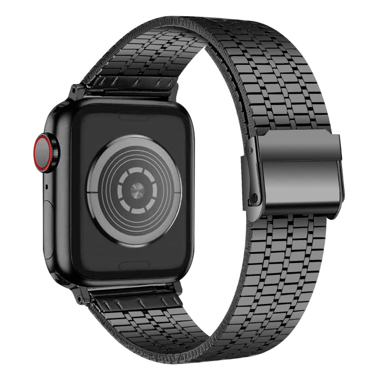 Cinturino di ricambio in acciaio con doppia fibbia di sicurezza a sette sfere per Apple Watch Series, 7 41mm / 6 & SE & 5 & 4 40mm / 3 & 2 & 1 38mm, 7 45mm / 6 & SE & 5 & 4 44mm / 3 & 2 & 1 42mm