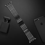 Cinturino di ricambio in acciaio con doppia fibbia di sicurezza a sette sfere per Apple Watch Series, 7 41mm / 6 & SE & 5 & 4 40mm / 3 & 2 & 1 38mm, 7 45mm / 6 & SE & 5 & 4 44mm / 3 & 2 & 1 42mm
