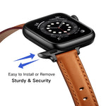 Cinturino di ricambio in pelle stile business cinturino per Apple Watch Series, 7 41mm / 6 & SE & 5 & 4 40mm / 3 & 2 & 1 38mm, 7 45mm / 6 & SE & 5 & 4 44mm / 3 & 2 & 1 42mm