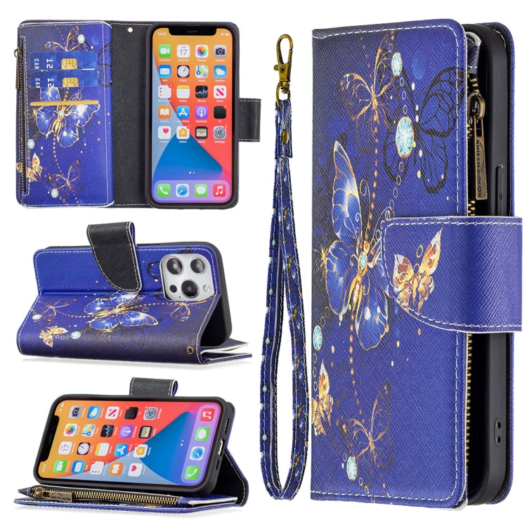 Custodia portafoglio in pelle con cerniera per iPhone 13 Pro