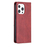 Custodia in pelle magnetica a rotazione orizzontale con struttura a rombo con supporto e slot per schede, For iPhone 13 mini, For iPhone 13, For iPhone 13 Pro, For iPhone 13 Pro Max